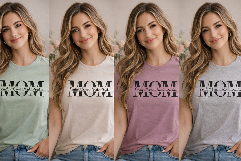 Custom Mom Shirt with Children’s Names | Personalized Gift for Mom