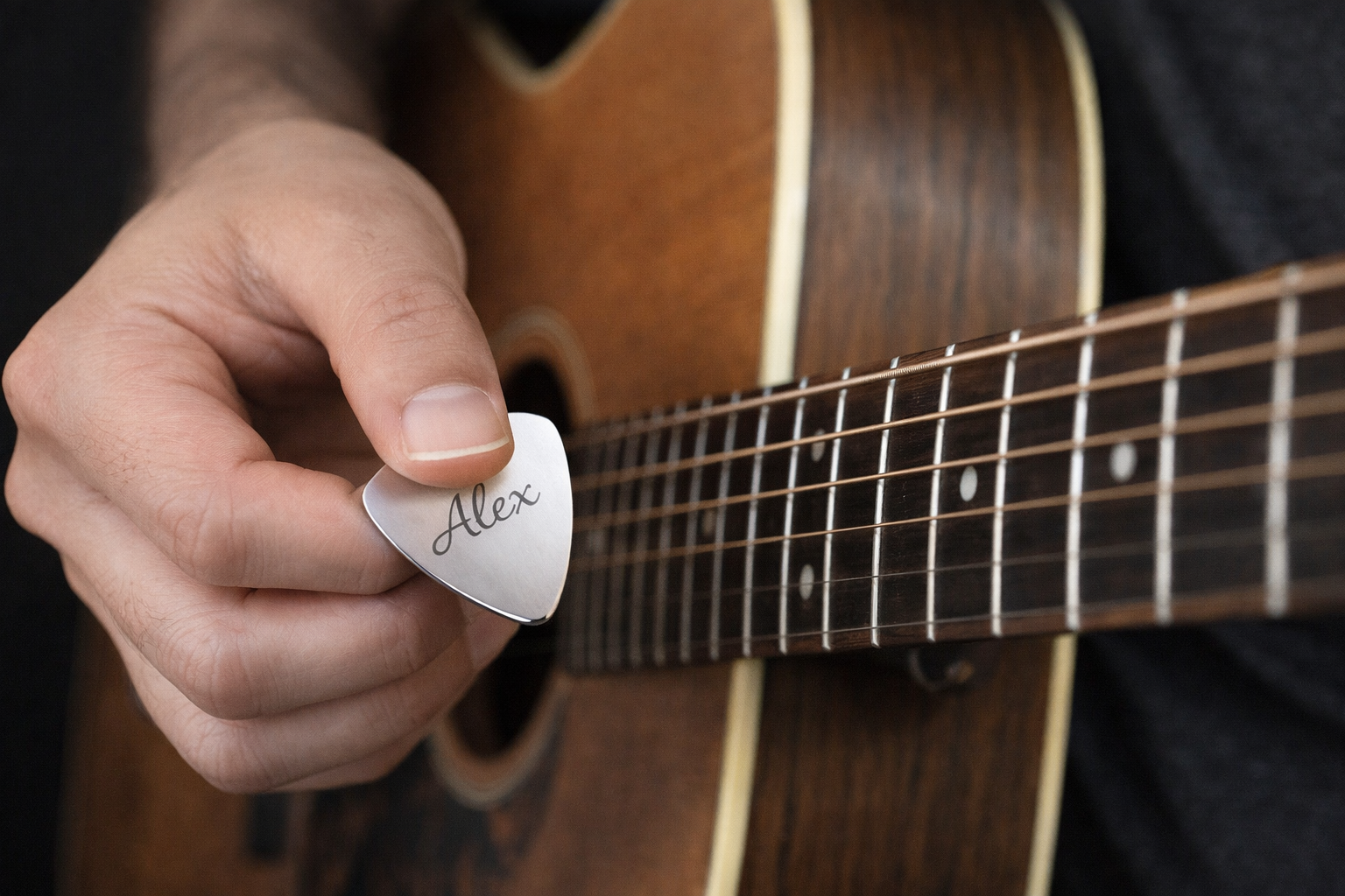 Custom Engraved Stainless Steel Guitar Picks