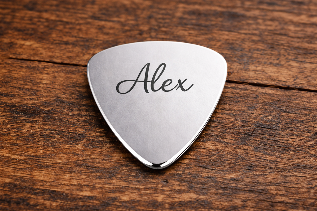 Custom Engraved Stainless Steel Guitar Picks