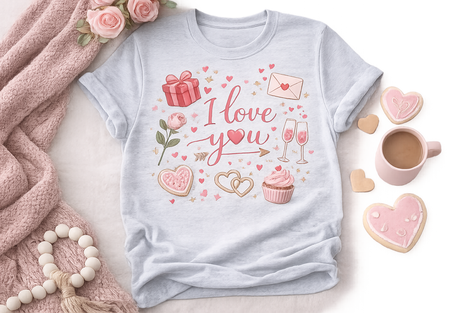 Valentine’s Day “I Love You” T-Shirt – Cute Romantic Heart Design | Perfect Valentine Gift