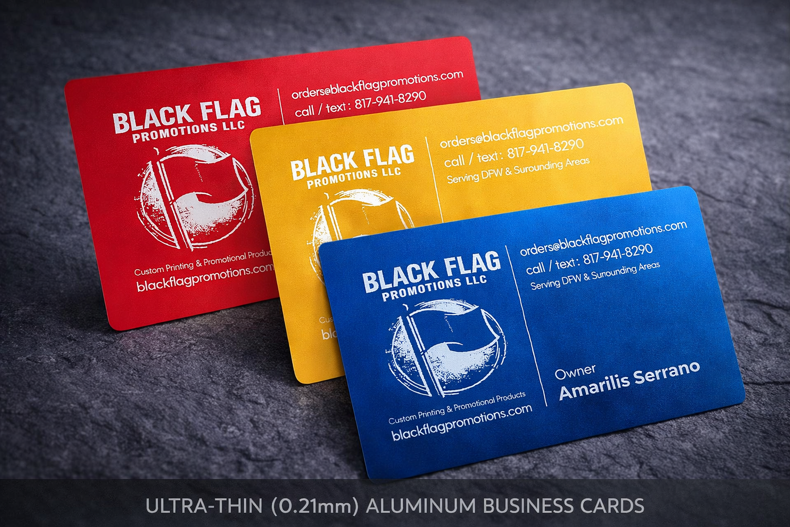 Custom Ultra-Thin Aluminum Business Cards (0.21mm) QR Code Available