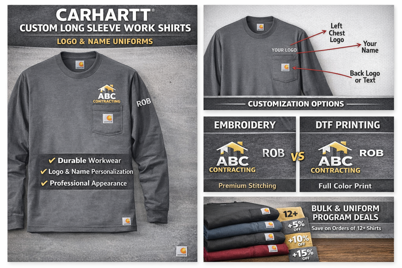 Carhartt® Custom Work Shirts – Logo & Name Uniforms