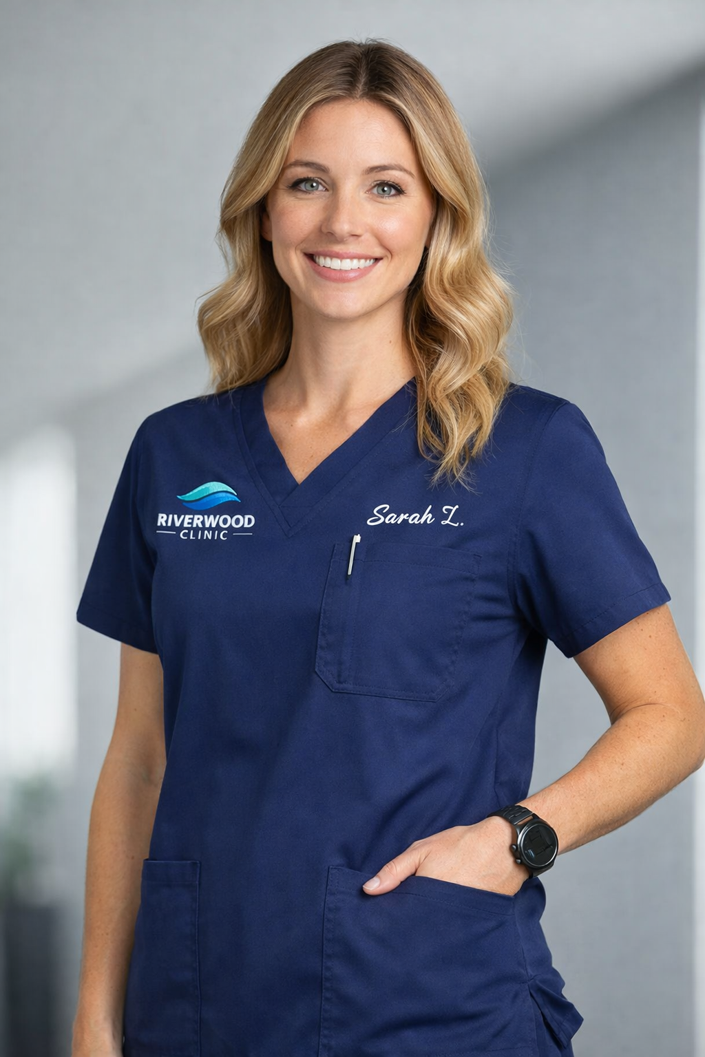 WorkFlex V-Neck Scrub Top | Custom Logo & Name Available