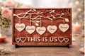 Personalized Family Tree Wood Plaque with Hanging Hearts