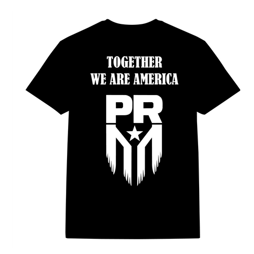 Benito "Together We Are America Black" Front or Back Design Black T- Shirt
