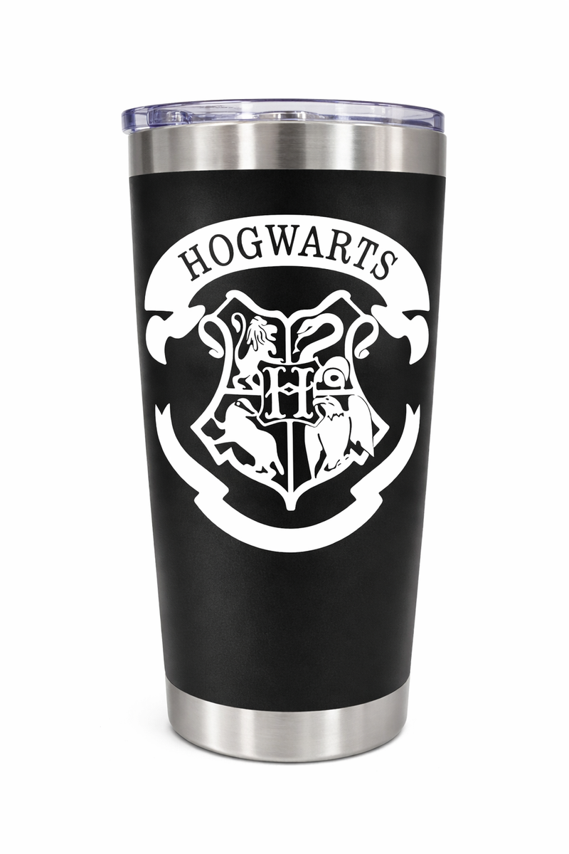 Custom 20oz skinny tumbler personalized with uploaded design, includes lid