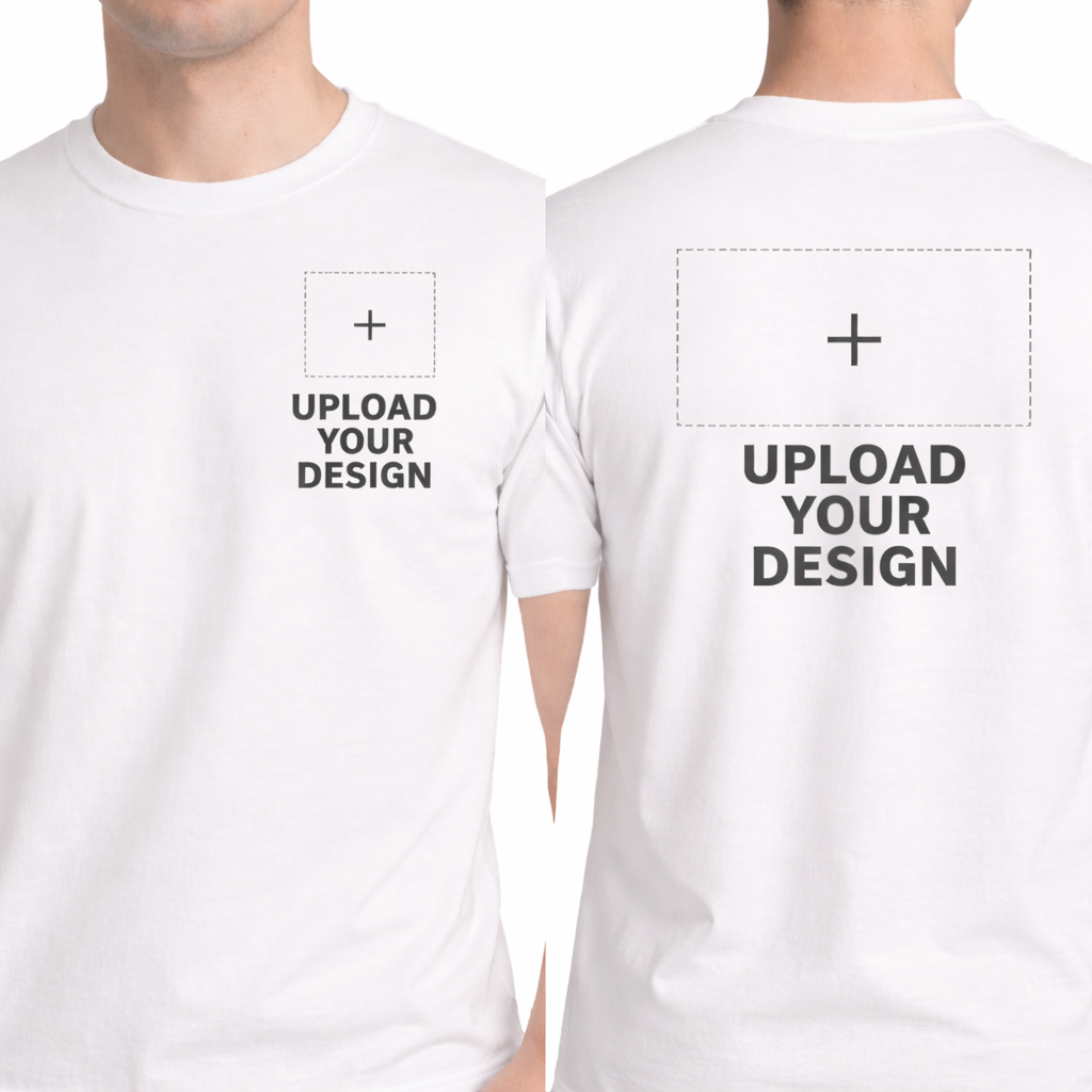 Custom logo t-shirts for business bulk orders with uploaded design printing