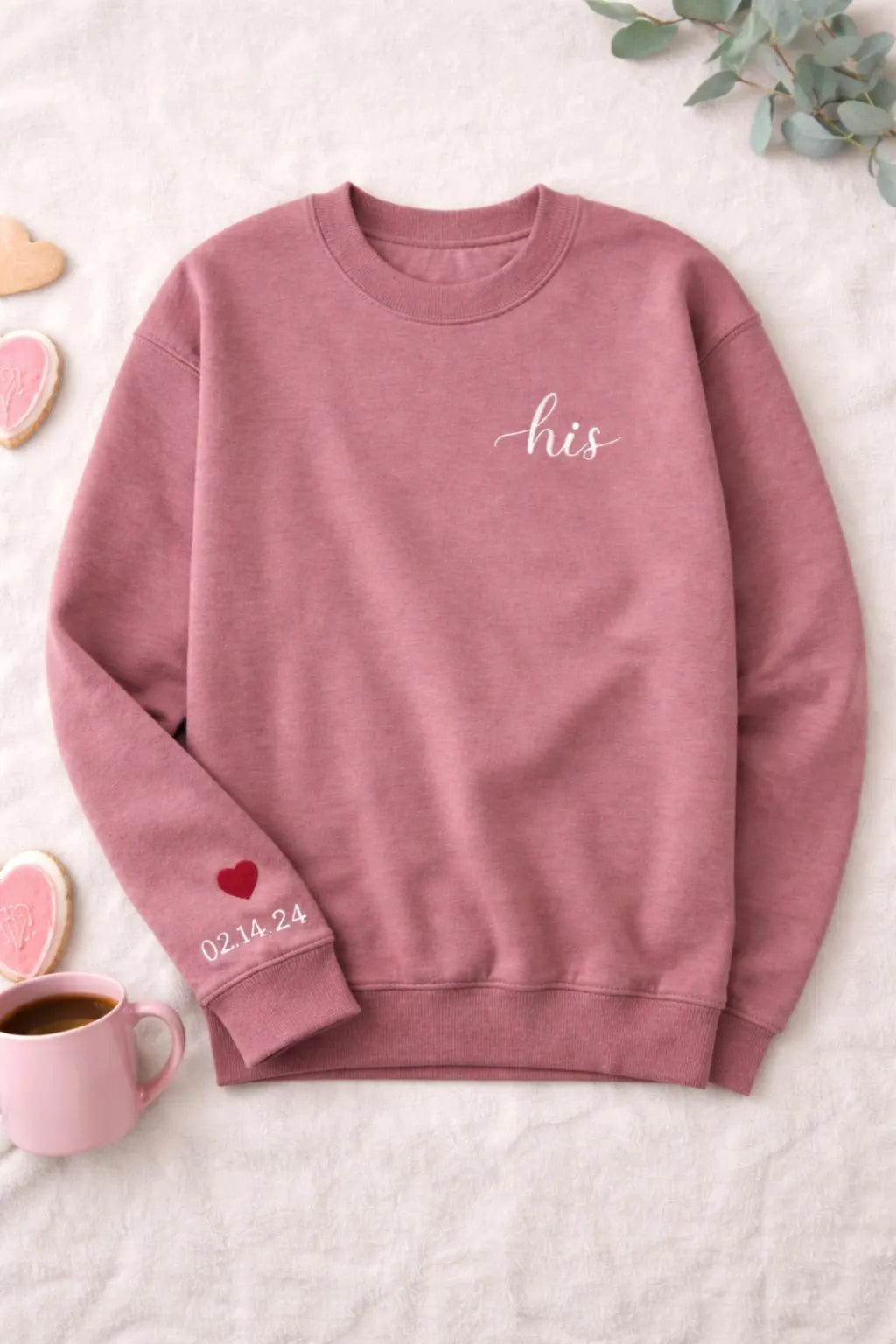 Personalized His and Hers Valentine Sweatshirts