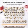 Unfinished Script Wood Letters and Numbers - DIY Craft Plywood