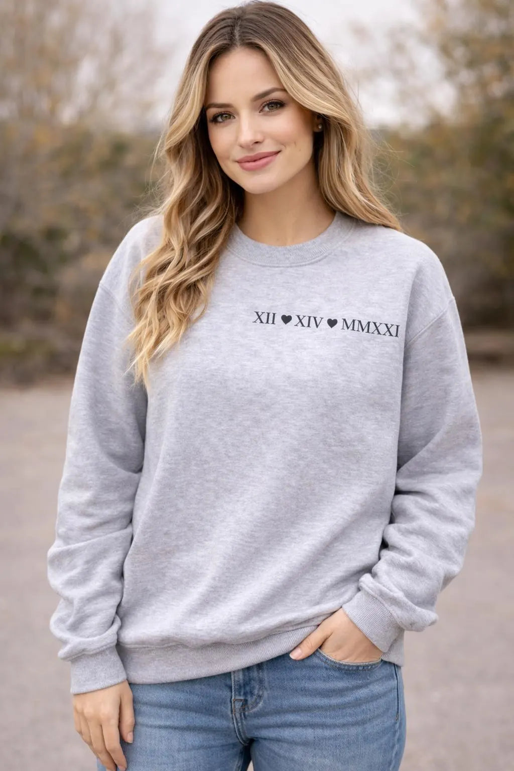 Personalized Roman Numeral Date Sweatshirt