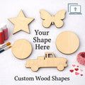 Custom Laser Cut Wood Shape – DIY Craft Blank, Unfinished Plywood