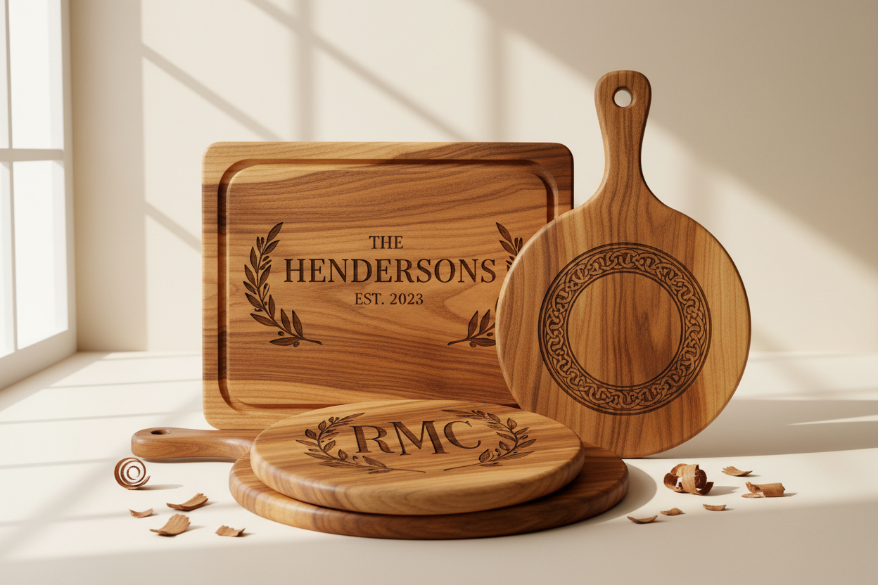 personalized acacia wood engraved cutting boards