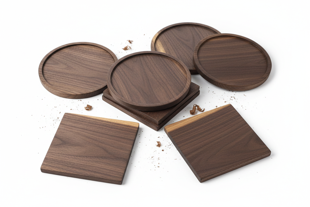 wood coasters for engraving dark unfinished