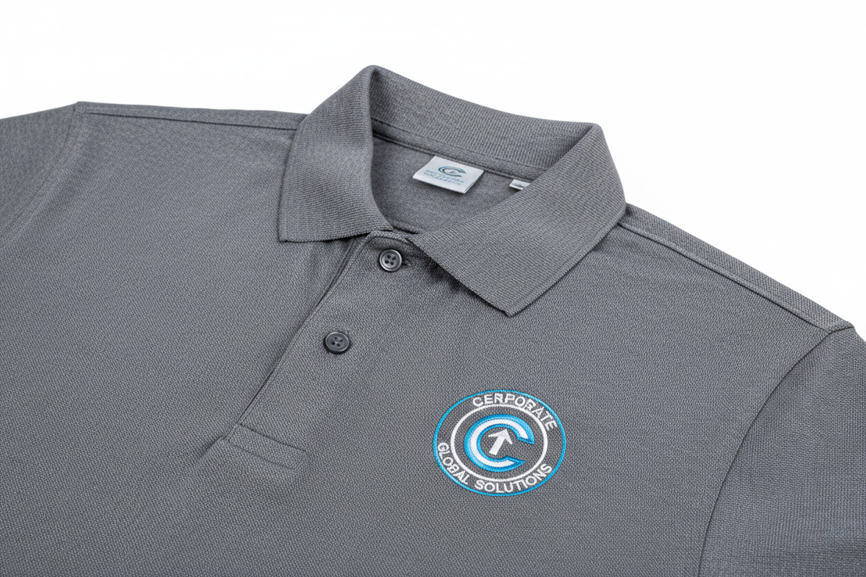 Work shirt with left chest custom logo for business 
